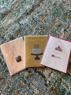 🆕Papyrus 3 Gemmed Birthday Card Bundle